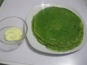 Блинчики со шпинатом и семгой