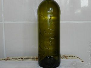 Декорирование бутылки манной крупой