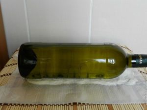Декорирование бутылки манной крупой