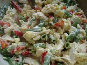 Салат «Мозаика» с курицей и сладким перцем