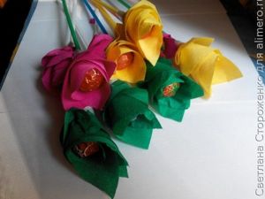 Букет из конфет на палочке