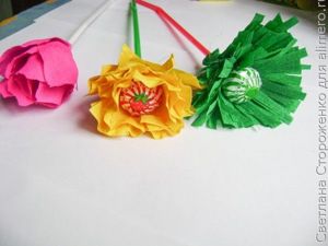 цветы из гофробумаги