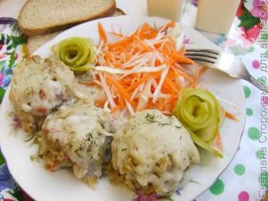 Мясные тефтели под соусом бешамель