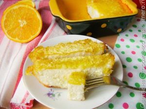 Творожная запеканка без яиц с апельсинами