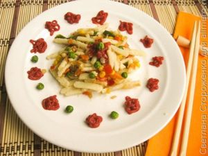 Рисовая лапша домашняя с овощами