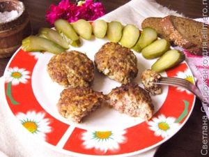 Мясные котлеты с пшеном