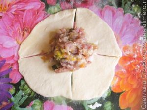 Булочки из дрожжевого теста с мясной начинкой