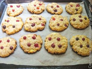 Овсяное печенье с творогом и клюквой
