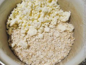 Овсяное печенье с творогом и клюквой