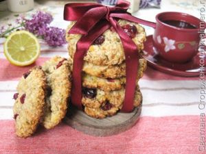 Овсяное печенье с творогом и клюквой