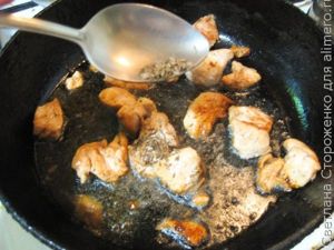 Куриное филе со спагетти из кабачка