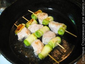 Шашлык из куры и кабачка