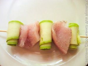 Шашлык из куры и кабачка