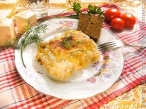 Картофельня запеканка с кроликом и кукурузой