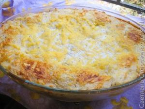 Картофельня запеканка с кроликом и кукурузой