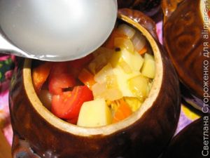 Овощи в горшочке с говяжьими ребрышками