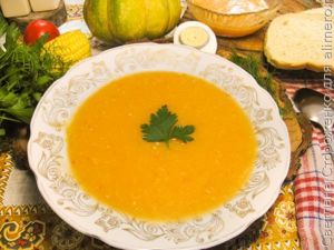 Суп-пюре из тыквы с кукурузой