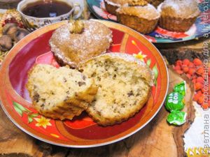 маффины на кефире с грецкими орехами