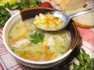 Вкусный суп «Двойная кукуруза»