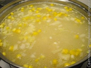Вкусный суп «Двойная кукуруза»