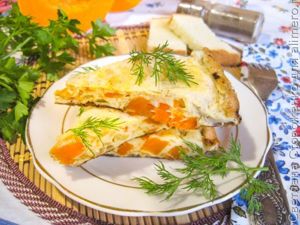 Вкусный омлет с тыквой
