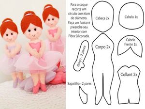 Куклы из фетра, выкройки.