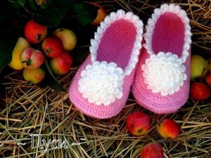Детские тапочки крючком, схемы.