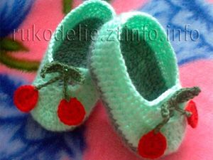 Детские тапочки крючком, схемы.