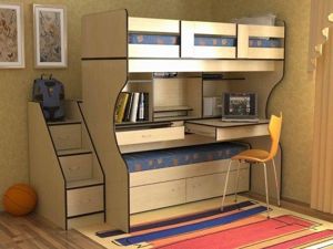 Двухъярусные кровати в интерьере детской, идеи.