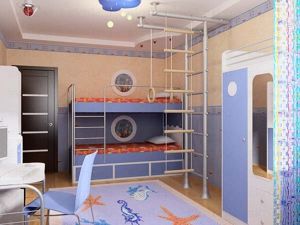 Двухъярусные кровати в интерьере детской, идеи.