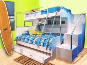 Двухъярусные кровати в интерьере детской, идеи.