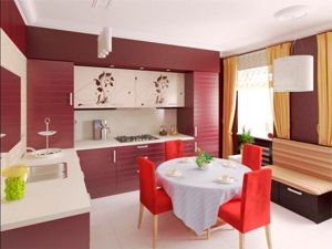 Интерьер кухни с круглым столом
