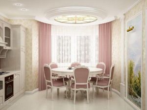 Интерьер кухни с круглым столом