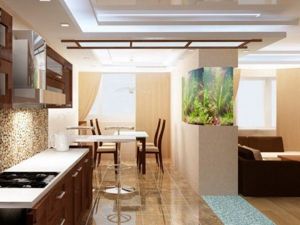 Гостиная, совмещенная с кухней