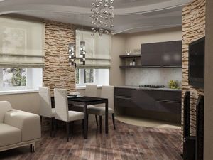 Интерьер кухни в частном доме