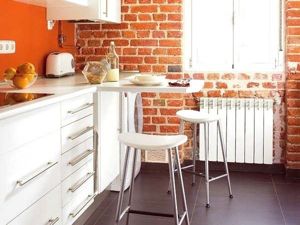 Декоративный камень в интерьере кухни