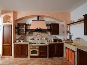 Декоративный камень в интерьере кухни