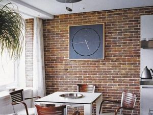 Декоративный камень в интерьере кухни