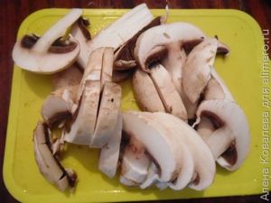 Печень с грибами