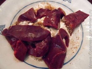 Печень с грибами