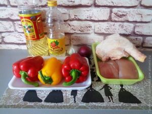 Салат из болгарского перца с курицей