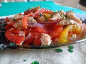 Салат из болгарского перца с курицей