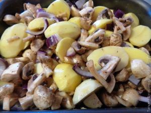 Картофель, запеченный с грибами