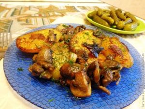Картофель, запеченный с грибами
