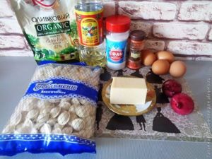 Ленивая запеканка из пельменей