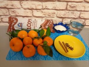 Мандарины с мороженым в пряном сиропе