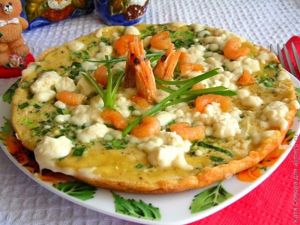 Омлет с креветками
