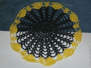 Салфетка-подсолнух крючком