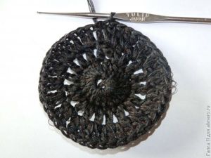 Салфетка-подсолнух крючком.