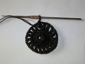 Салфетка-подсолнух крючком.